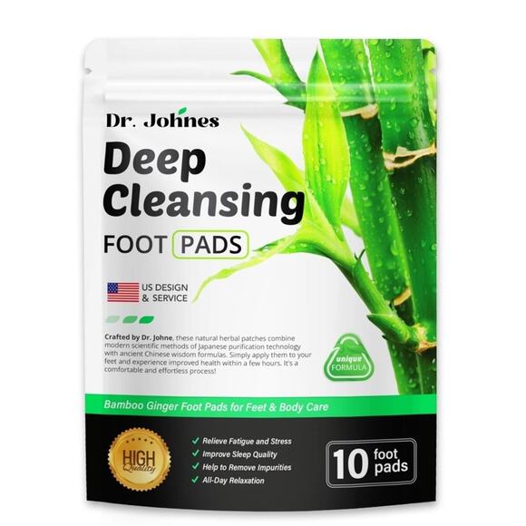 Dr Johnes Deep Cleansing Foot Pads Natural Ginger and Bamboo Foot Care - Picture 1 of 6